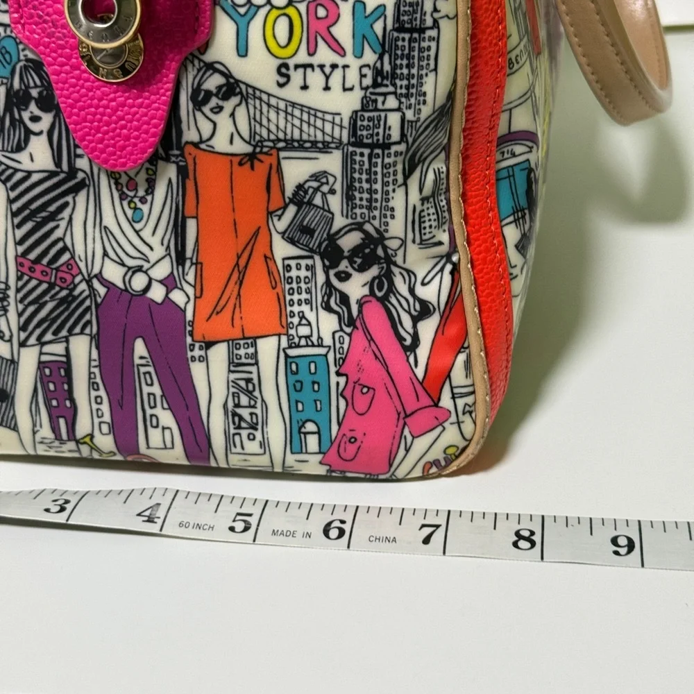 Henri Bendel Pink and Orange Satchel with Graphic Design - Picture 14 of 16